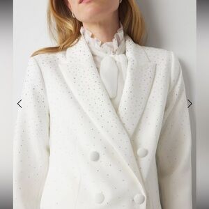 NEW WHITE HOUSE BLACK MARKET ELEGANT EMBELLISHED SPARKLING JACKET